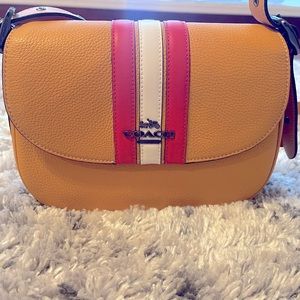 Coach Macie Saddle Bag w/ Varsity Stripe (Brand New)